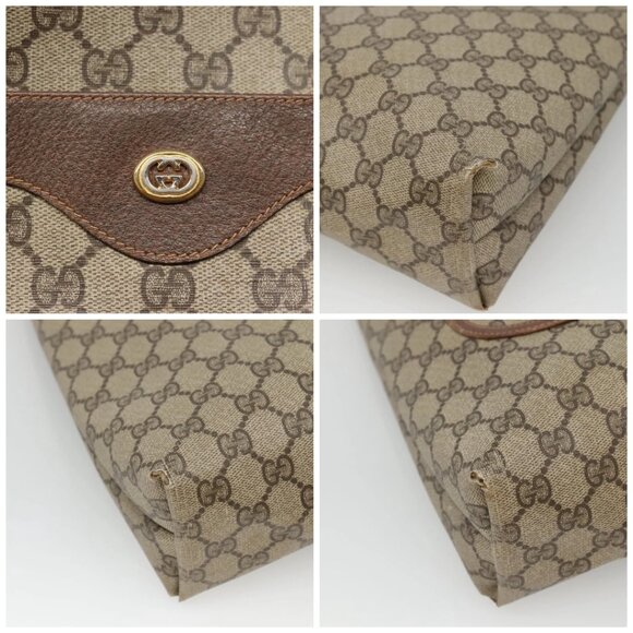 GUCCI GG Supreme Web Sherry Line Bag PVC Beige Green Red - Picture 11 of 15